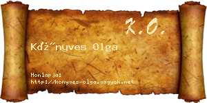 Könyves Olga névjegykártya