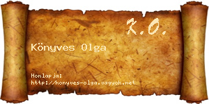 Könyves Olga névjegykártya