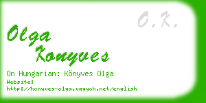 olga konyves business card